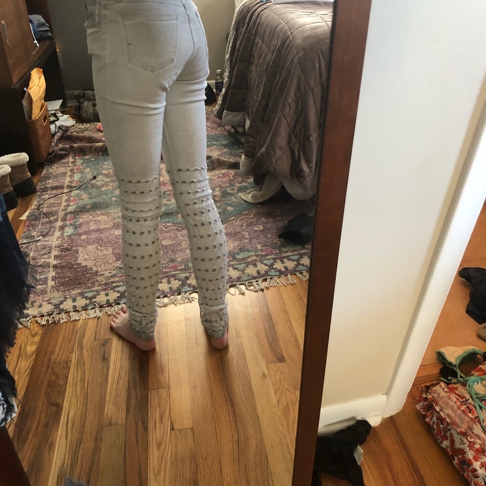 Brockenbow grey distressed skinny jeans